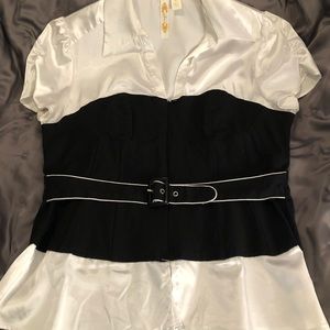 Silky corseted blouse